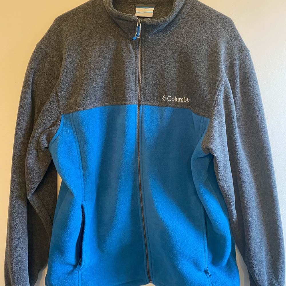 Men's Columbia Gray and Blue Fleece Jacket